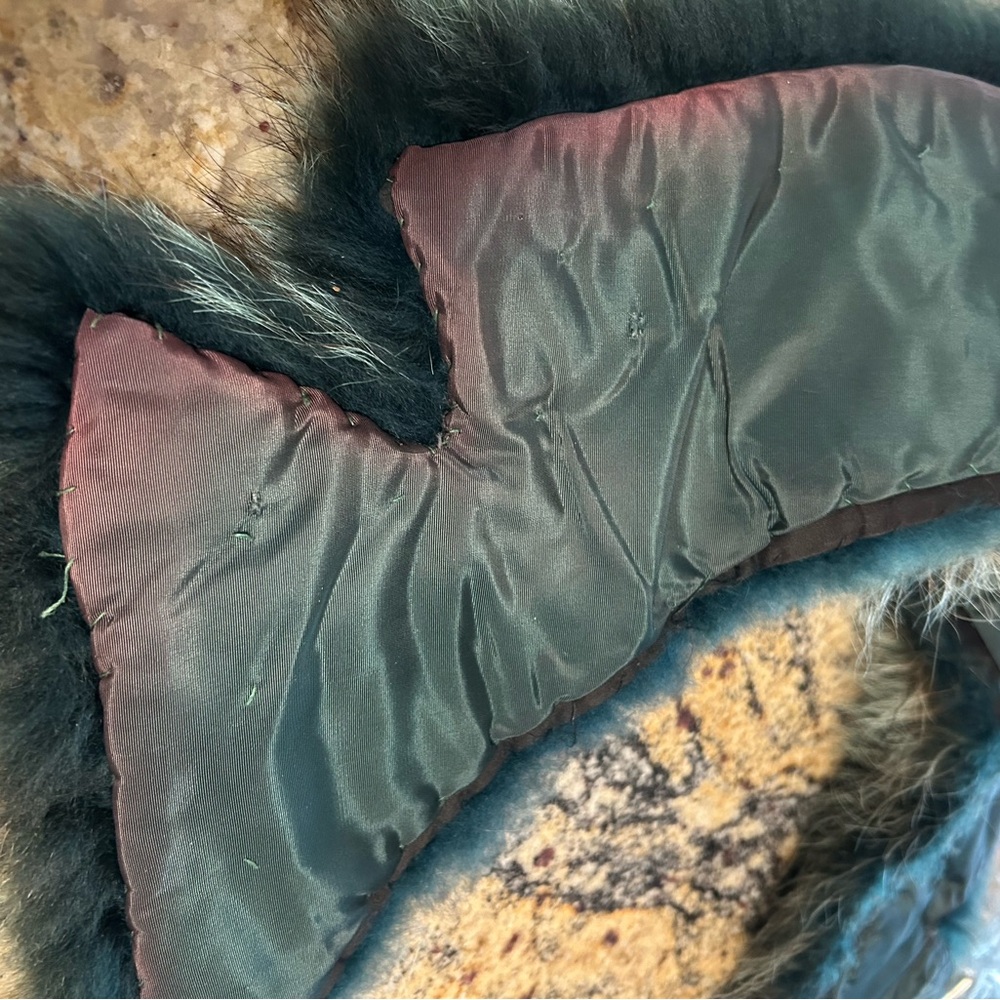 80’s Efrem leather fox fur bolero jacket - Picture 7 of 13